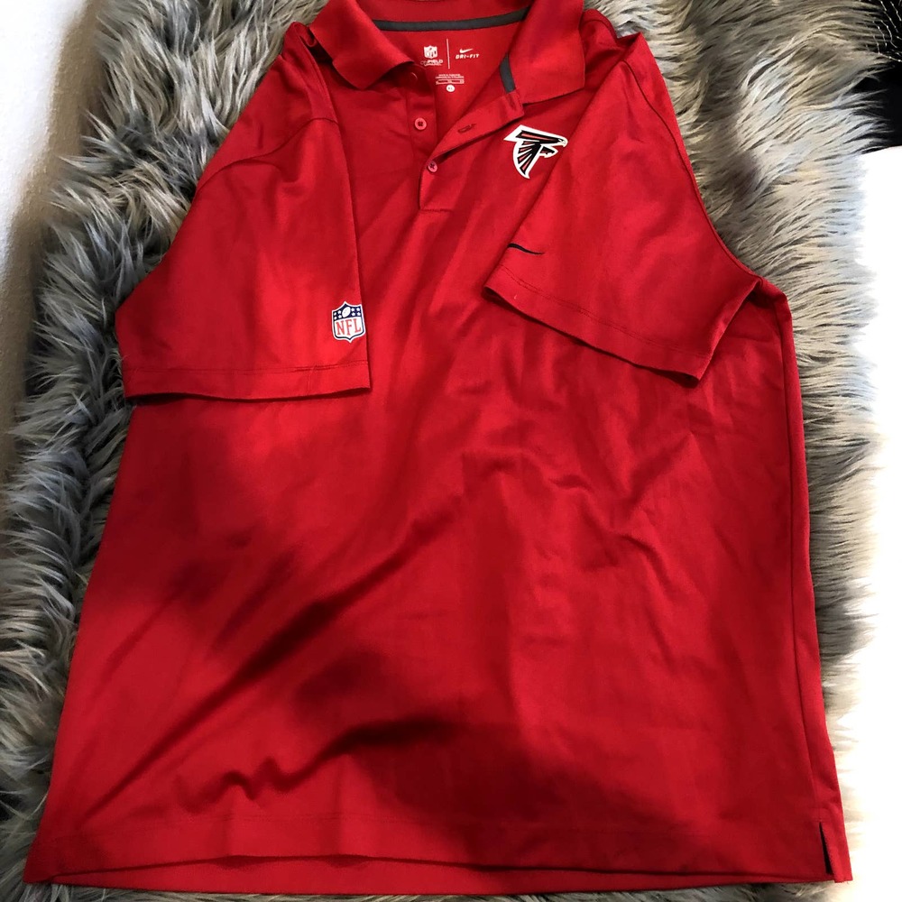 new nfl onfield nike dri-fit red atlanta falcons polo size extra large XL